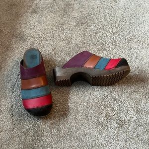 EUC Sanita multi color clogs.  Size 38